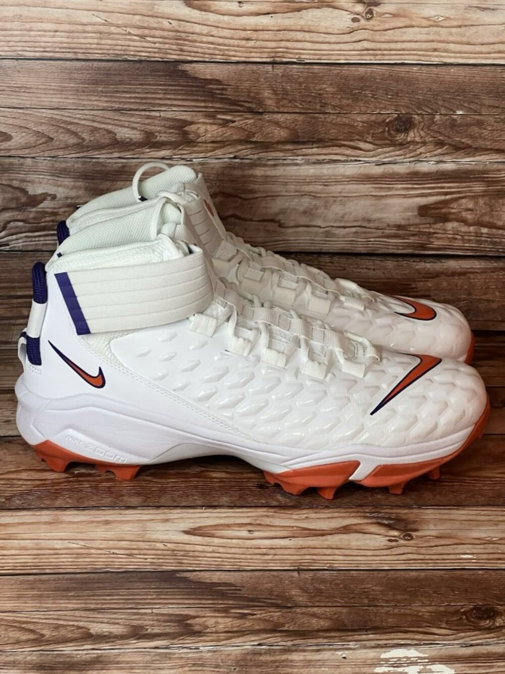 Size 13 Nike Force Savage Pro 2 Shark Clemson PE Football Cleats CI9904-112 New